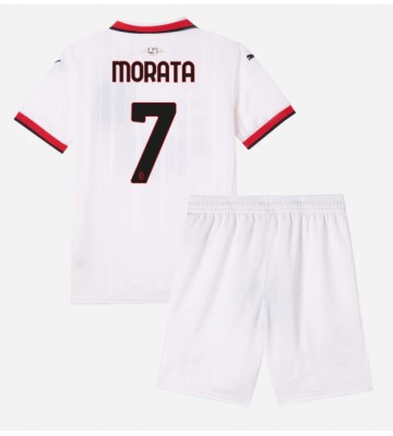 AC Milan Alvaro Morata #7 Borta Kläder Barn 2024-25 Kortärmad (+ Korta byxor)